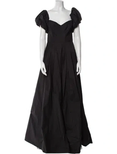 Pre-owned Marchesa Square Neckline Long Dress W/ Tags In Black