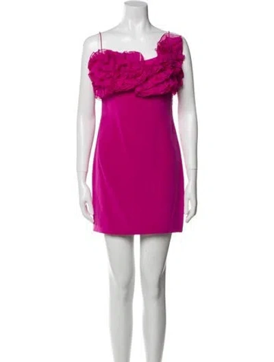 Pre-owned Marchesa Square Neckline Mini Dress In Pink