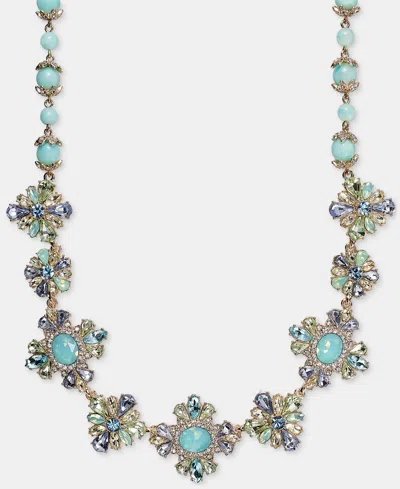 Marchesa Stone Cluster Flower Statement Collar Necklace, 16" + 3" Extender In Multi