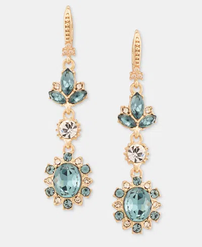 Marchesa Stone Double Drop Earrings In Navy
