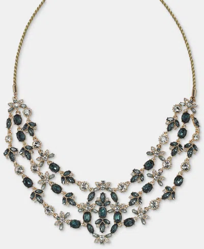 Marchesa Stone Layered Statement Necklace, 16" In Navy