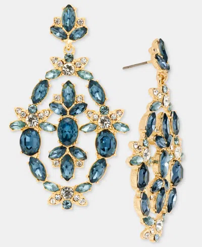 Marchesa Stone Orbital Drop Earrings In Navy