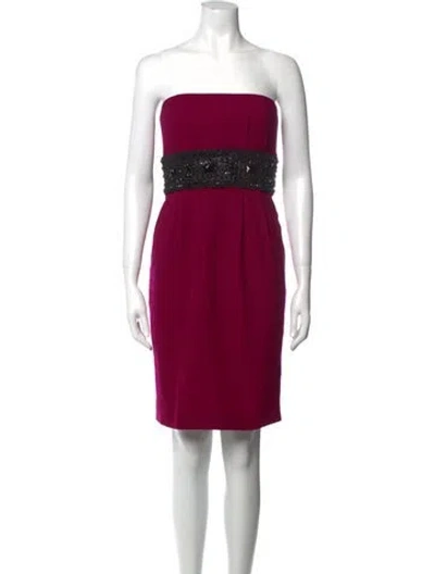 Pre-owned Marchesa Strapless Mini Dress In Purple