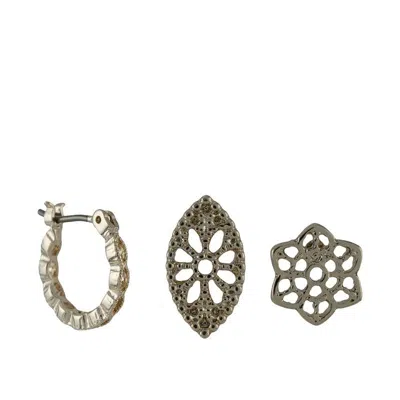 Marchesa Floral Trio Earrings Set In Gold