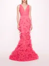 MARCHESA TULLE ROSETTE GOWN
