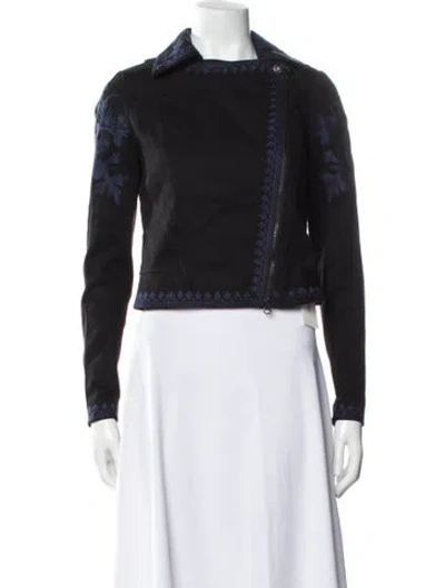 Pre-owned Marchesa Voyage Biker Jacket In Black