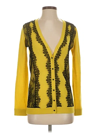 Pre-owned Marchesa Voyage Cardigan Sweater In Yellow