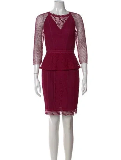 Pre-owned Marchesa Voyage Crew Neck Mini Dress In Pink