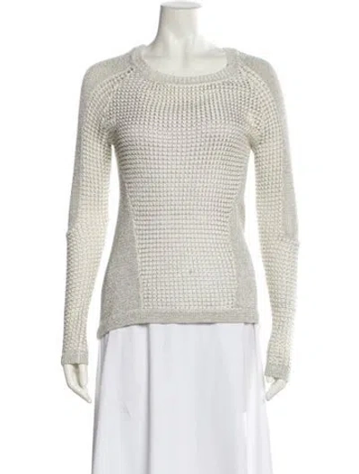 Pre-owned Marchesa Voyage Crew Neck Sweater In Silver