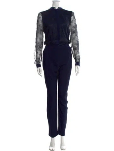 Pre-owned Marchesa Voyage Lace Pattern Jumpsuit In Multi