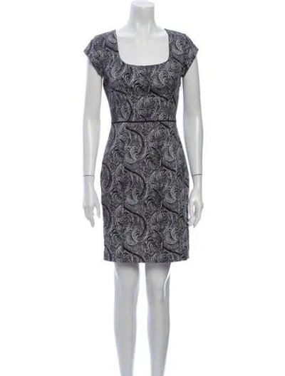 Pre-owned Marchesa Voyage Printed Mini Dress In Black