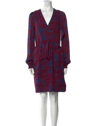 Pre-owned Marchesa Voyage Printed Mini Dress In Blue