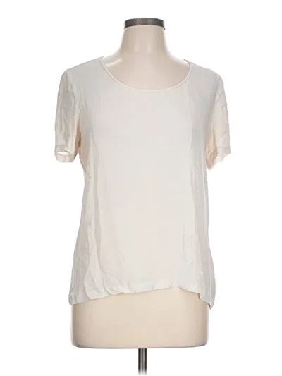 Pre-owned Marchesa Voyage Short Sleeve Top Ivory Scoop Neck Tops