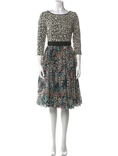 Pre-owned Marchesa Voyage Silk Knee-length Dress W/ Tags In White