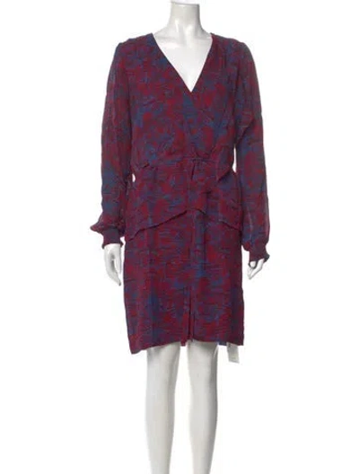 Pre-owned Marchesa Voyage Silk Mini Dress In Red