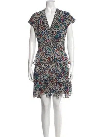 Pre-owned Marchesa Voyage Silk Mini Dress In White