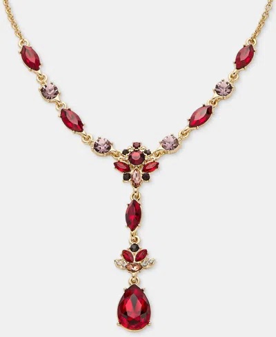 Marchesa Women's Glass Crystal Y-neck Necklace In Red