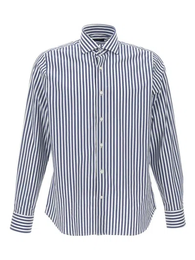 Marchesani Long-sleeve Striped Shirt In Blue