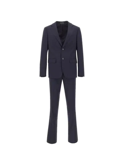 Marchesani Merino Single-breasted Wool Suit In Blue