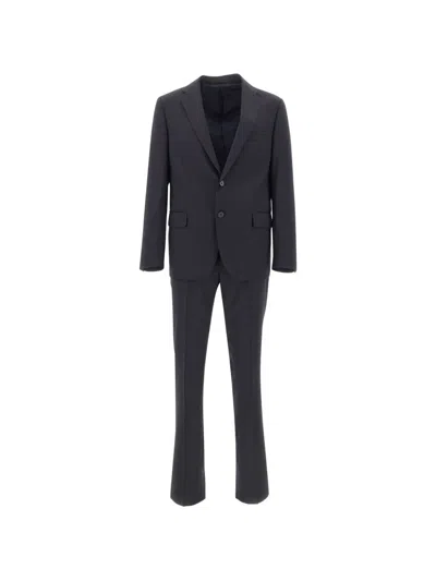 Marchesani Single-breasted Wool Suit In Black