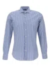 Marchesani Striped Button Shirt In Blue