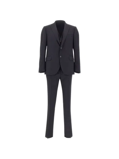 Marchesani Three-piece Single-breasted Suit In Black