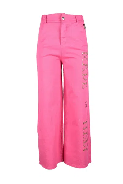 Marçi By Gil Santucci Wide-leg Cropped Trousers In Vibrant Fuchsia In Pink