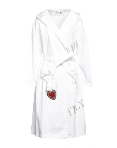 Marçi By Gil Santucci Woman Overcoat & Trench Coat White Size Onesize Cotton, Elastane