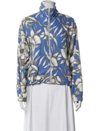 Pre-owned Marcia Floral Print Jacket In Blue