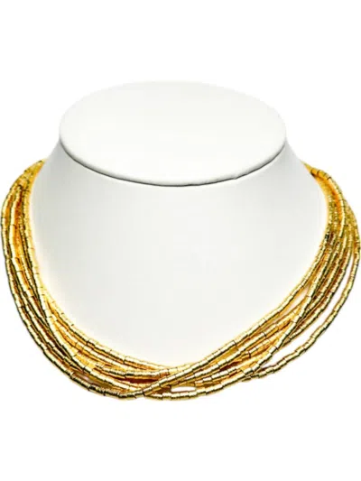 Marcia Moran Women's 6 Strand Beaded Necklace In Gold