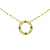 Marcia Moran Women's Aspen Open Circle Necklace In Green Onyx In Gold