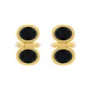 Marcia Moran Women's Black / Gold Bastille Earrings In Black Obsidian With Pearl