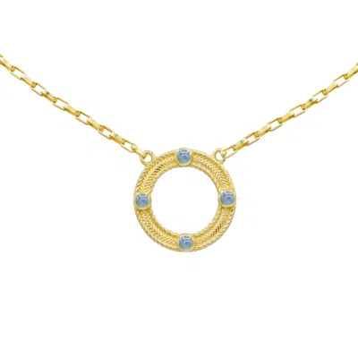 Marcia Moran Women's Blue Aspen Open Circle Necklace In Tanzanite