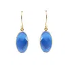 Marcia Moran Women's Blue / Gold Celia Oval Drop Stone Earrings