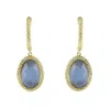 Marcia Moran Women's Gold Anika Texture Drop Earrings With  Tanzanite Doublet Stone