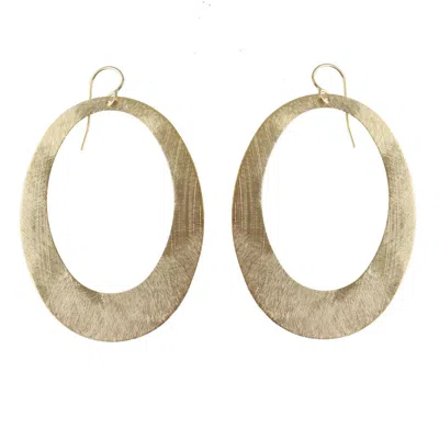 Marcia Moran Women's Gold Bianca Retro Open Drop Earrings