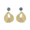 Marcia Moran Women's Gold / Blue Coleen Statement Earrings Tanzanite In Multi