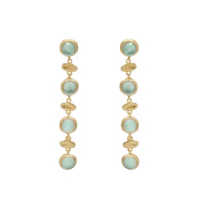 Marcia Moran Women's Gold / Blue Fila Earrings In Multi