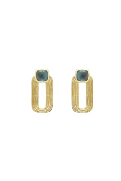Marcia Moran Women's Gold / Blue Koami Stone Studs In Multi