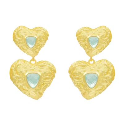 Marcia Moran Women's Gold / Blue Lutea Earrings