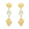 Marcia Moran Women's Gold / Blue Moray Earrings In Aqua