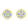 Marcia Moran Women's Gold / Blue Musa Post Stud Earrings In Gold