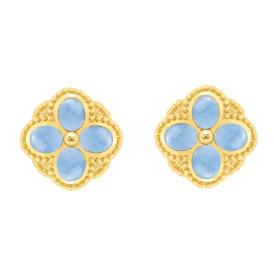 Marcia Moran Women's Gold / Blue Musa Post Stud Earrings