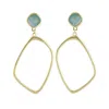 Marcia Moran Women's Gold / Blue Nell Stone Post Earrings