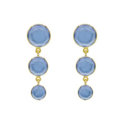 Marcia Moran Women's Gold / Blue Pacifica Earrings In Tanzanite In Multi