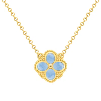 Marcia Moran Women's Gold / Blue Poppy Necklace In Tanzanite