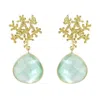 Marcia Moran Women's Gold / Blue Tanu Drop Coral Earrings