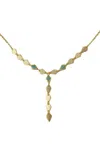 Marcia Moran Women's Gold / Green Falk Delicated Lariat Necklace With Amazonite Stone