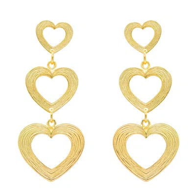 Marcia Moran Women's Gold Hera Heart Earrings