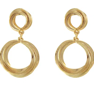 Marcia Moran Women's Gold Rochelle Twisted Circle Earrings